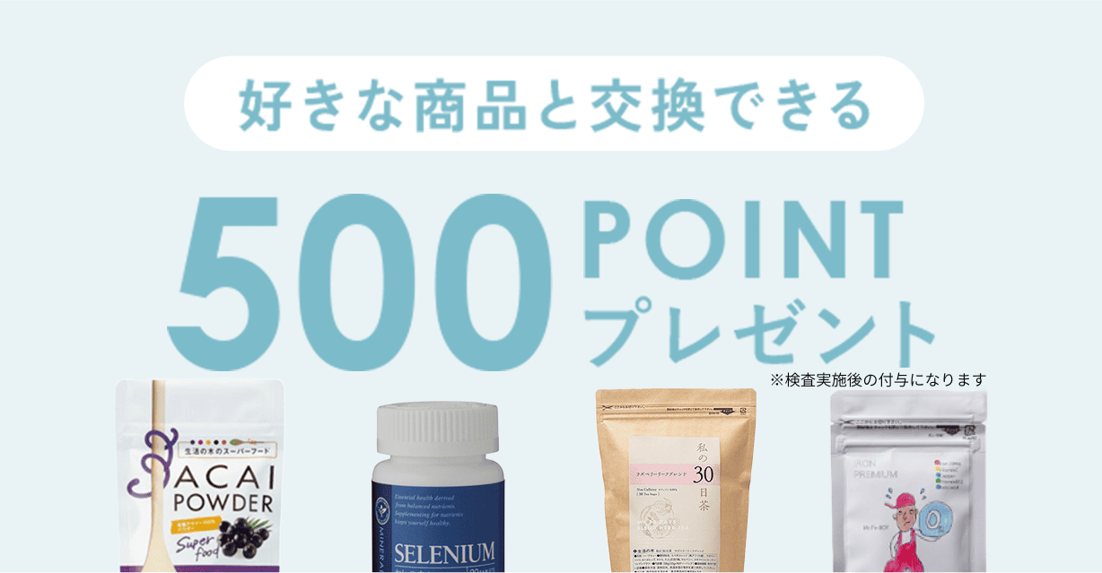 好きな商品と交換できる。500pointプレゼント