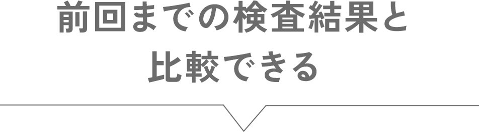 前回までの検査結果と比較できる